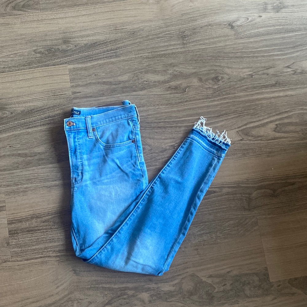 Jcrew skinny jeans with ankle detailing.